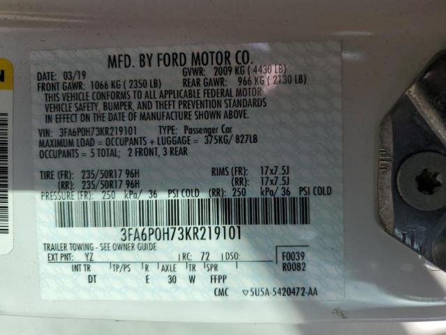 Photo 11 VIN: 3FA6P0H73KR219101 - FORD FUSION 