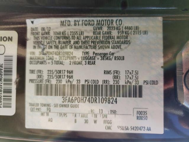 Photo 9 VIN: 3FA6P0H74DR109824 - FORD FUSION SE 