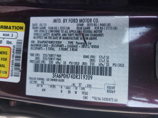 Photo 9 VIN: 3FA6P0H74DR319209 - FORD FUSION 