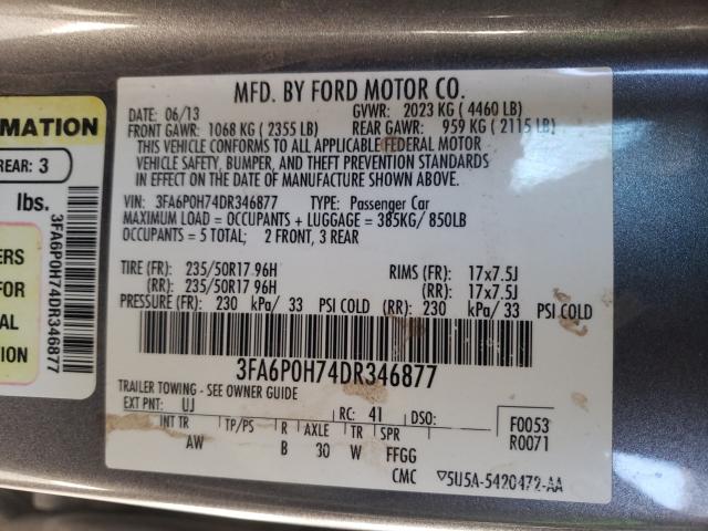 Photo 9 VIN: 3FA6P0H74DR346877 - FORD FUSION SE 