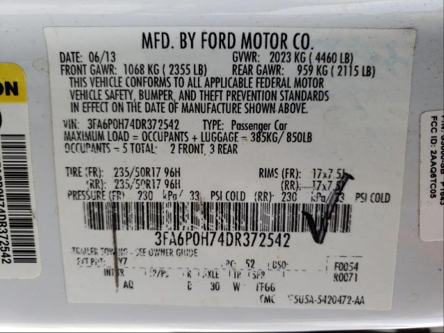 Photo 9 VIN: 3FA6P0H74DR372542 - FORD FUSION SE 