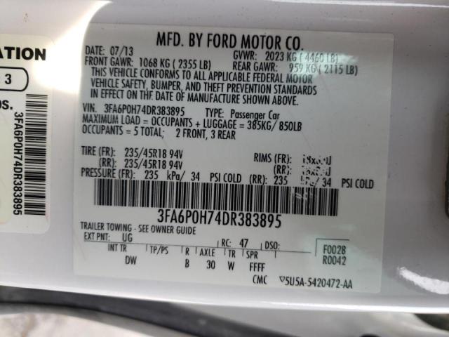 Photo 9 VIN: 3FA6P0H74DR383895 - FORD FUSION SE 