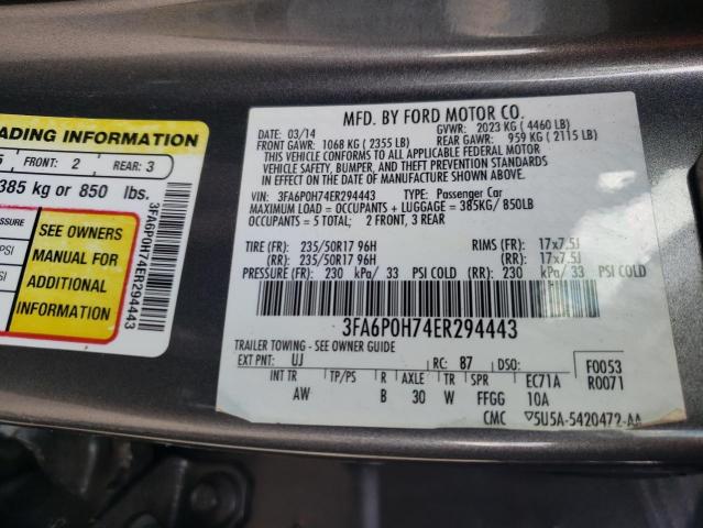 Photo 9 VIN: 3FA6P0H74ER294443 - FORD FUSION SE 