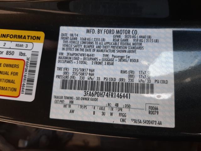 Photo 9 VIN: 3FA6P0H74FR146441 - FORD FUSION SE 