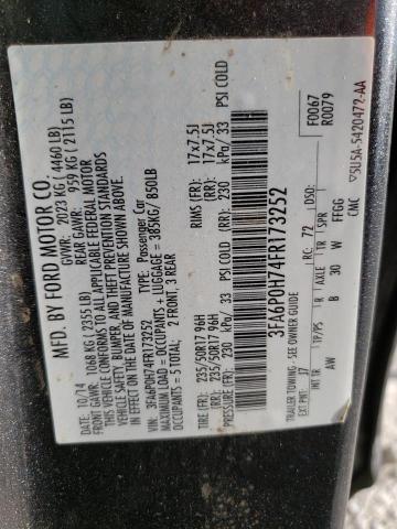 Photo 11 VIN: 3FA6P0H74FR173252 - FORD FUSION SE 