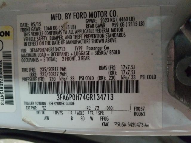 Photo 9 VIN: 3FA6P0H74GR134713 - FORD FUSION 