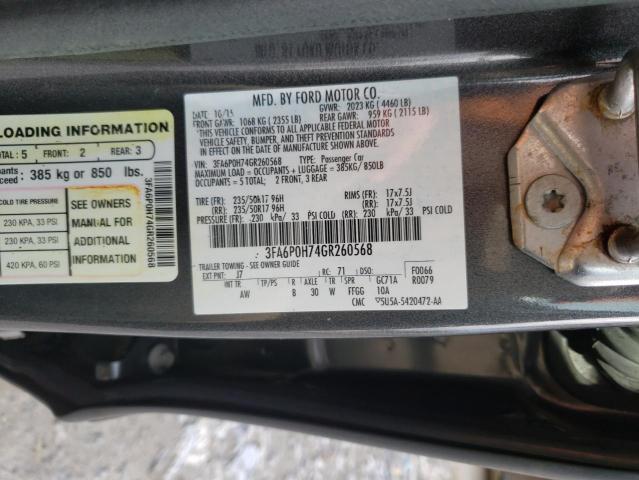 Photo 9 VIN: 3FA6P0H74GR260568 - FORD FUSION SE 