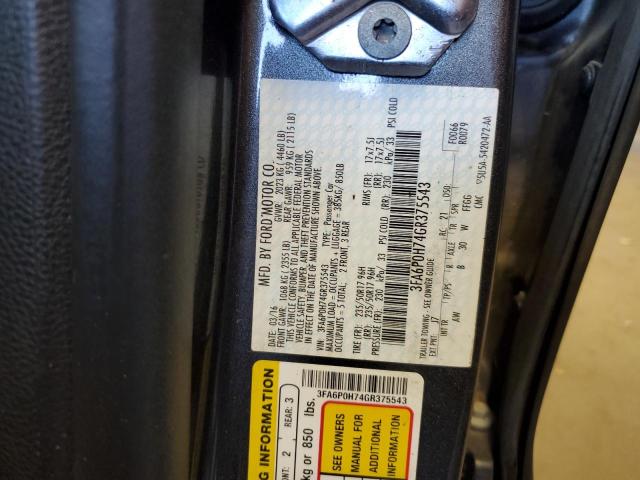 Photo 12 VIN: 3FA6P0H74GR375543 - FORD FUSION SE 