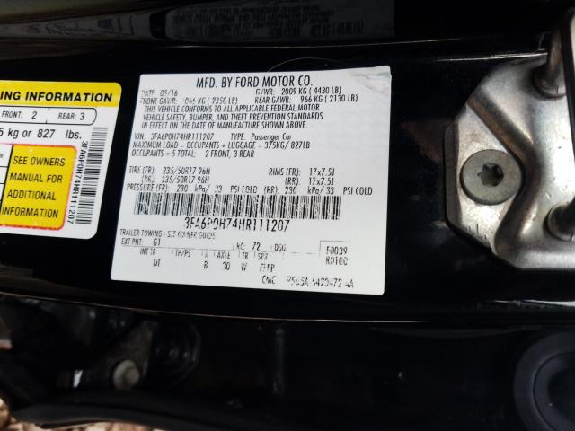 Photo 9 VIN: 3FA6P0H74HR111207 - FORD FUSION SE 