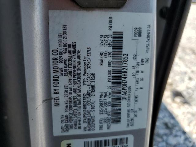 Photo 12 VIN: 3FA6P0H74HR217852 - FORD FUSION SE 