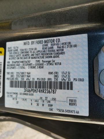 Photo 9 VIN: 3FA6P0H74HR236787 - FORD FUSION SE 