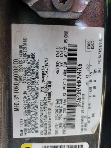 Photo 12 VIN: 3FA6P0H74HR294706 - FORD FUSION SE 