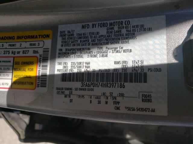 Photo 9 VIN: 3FA6P0H74HR397186 - FORD FUSION 