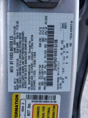 Photo 11 VIN: 3FA6P0H74HR416108 - FORD FUSION 