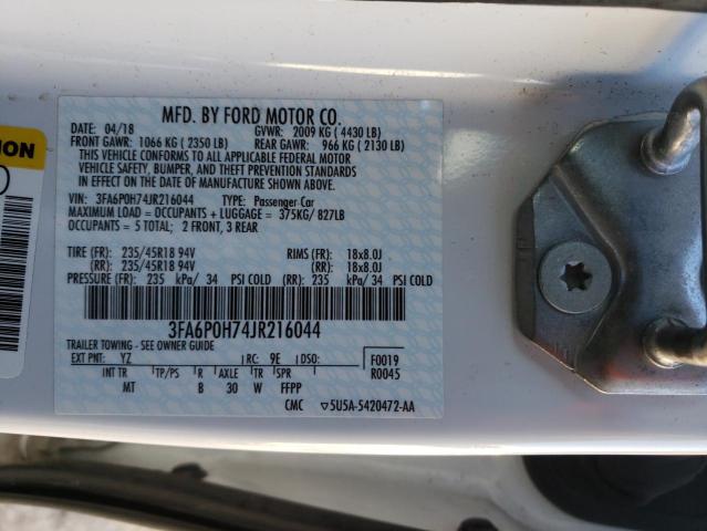 Photo 11 VIN: 3FA6P0H74JR216044 - FORD FUSION SE 