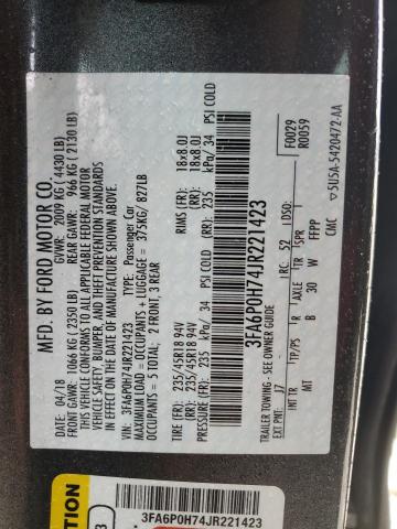 Photo 11 VIN: 3FA6P0H74JR221423 - FORD FUSION SE 