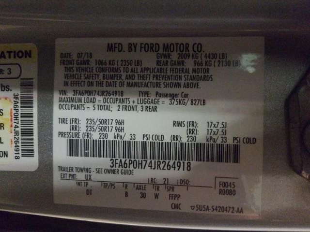 Photo 9 VIN: 3FA6P0H74JR264918 - FORD FUSION 