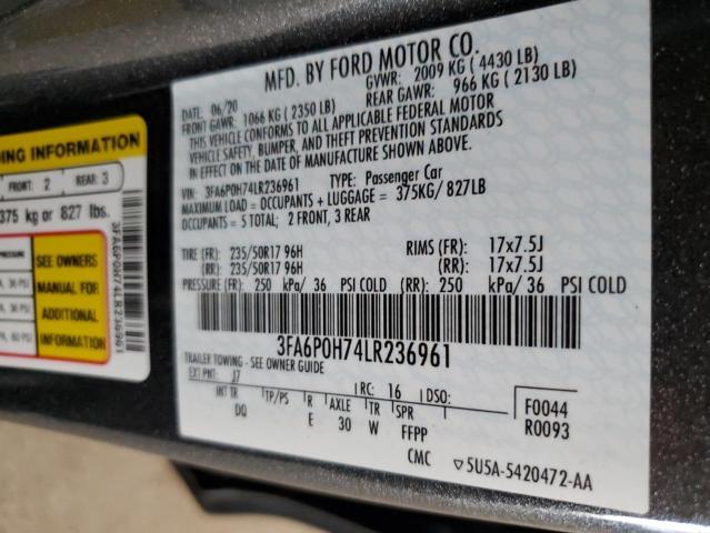 Photo 11 VIN: 3FA6P0H74LR236961 - FORD FUSION SE 