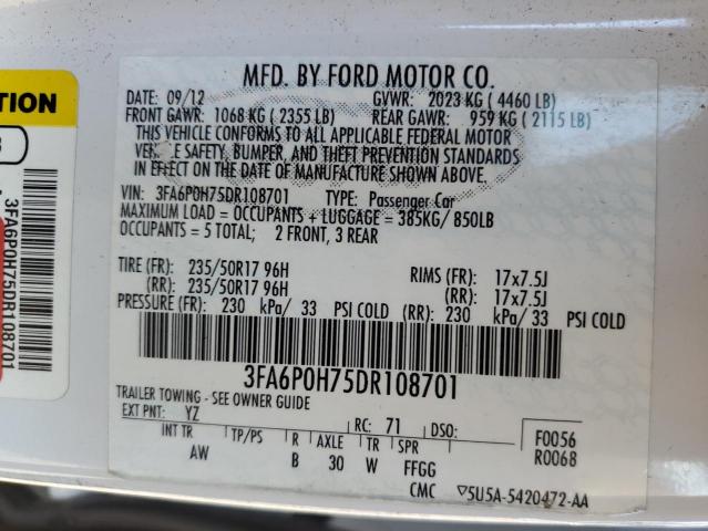 Photo 11 VIN: 3FA6P0H75DR108701 - FORD FUSION 