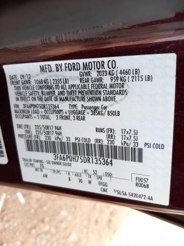 Photo 9 VIN: 3FA6P0H75DR135364 - FORD FUSION SE 