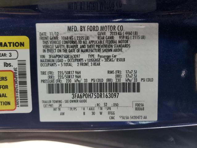 Photo 11 VIN: 3FA6P0H75DR163097 - FORD FUSION 