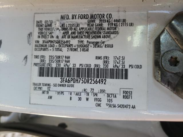 Photo 9 VIN: 3FA6P0H75DR256492 - FORD FUSION SE 