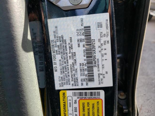 Photo 9 VIN: 3FA6P0H75ER289252 - FORD FUSION SE 