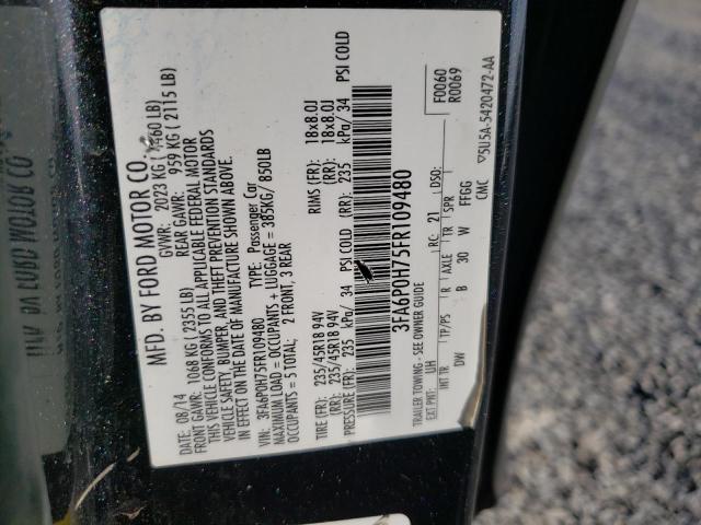 Photo 11 VIN: 3FA6P0H75FR109480 - FORD FUSION SE 