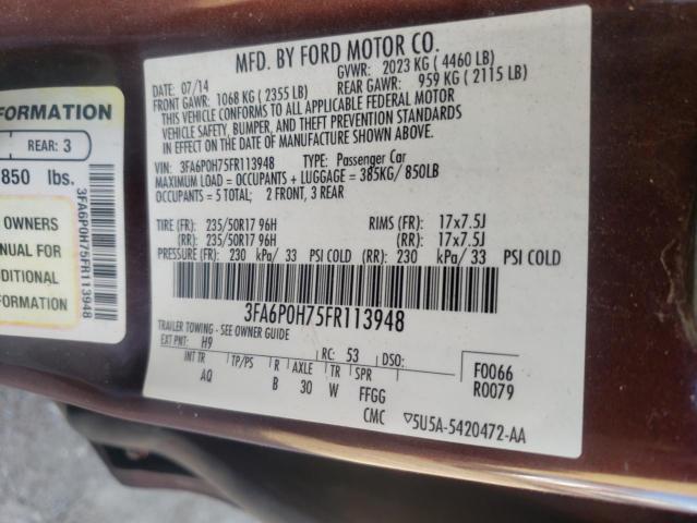 Photo 9 VIN: 3FA6P0H75FR113948 - FORD FUSION SE 