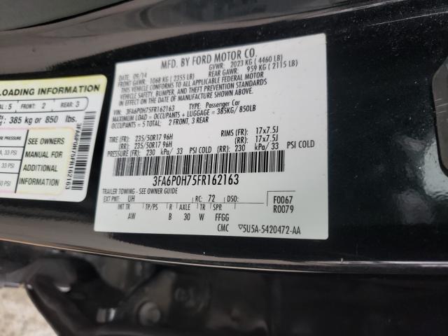 Photo 9 VIN: 3FA6P0H75FR162163 - FORD FUSION SE 