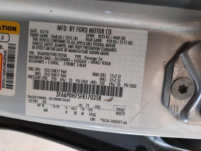 Photo 9 VIN: 3FA6P0H75FR170358 - FORD FUSION SE 