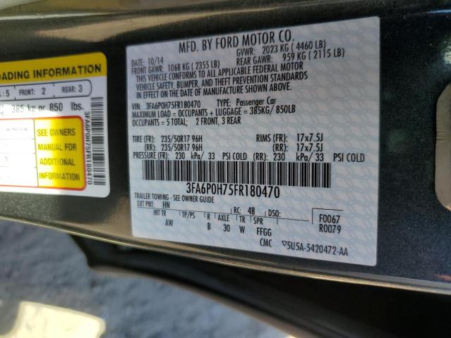 Photo 9 VIN: 3FA6P0H75FR180470 - FORD FUSION SE 