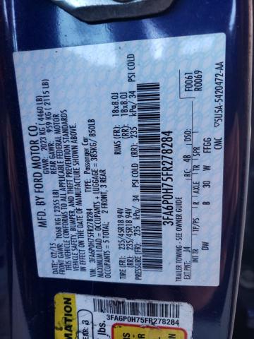 Photo 11 VIN: 3FA6P0H75FR278284 - FORD FUSION SE 