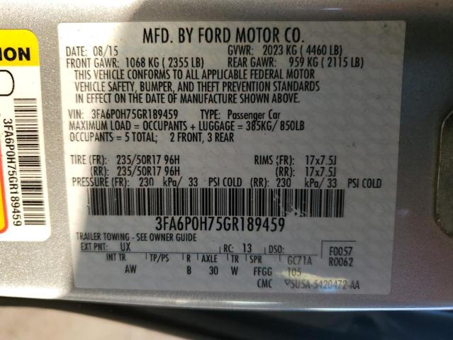 Photo 11 VIN: 3FA6P0H75GR189459 - FORD FUSION SE 