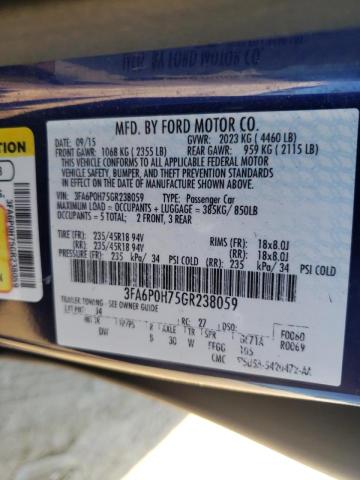 Photo 9 VIN: 3FA6P0H75GR238059 - FORD FUSION SE 