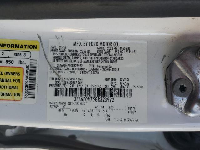 Photo 12 VIN: 3FA6P0H75GR323922 - FORD FUSION 