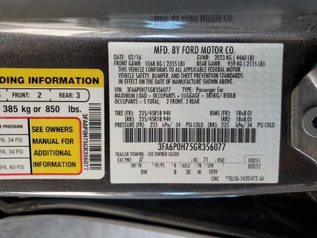 Photo 11 VIN: 3FA6P0H75GR356077 - FORD FUSION 