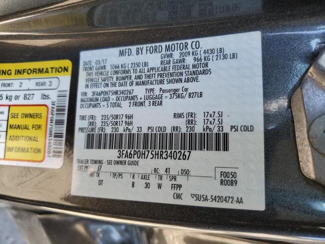 Photo 12 VIN: 3FA6P0H75HR340267 - FORD FUSION SE 