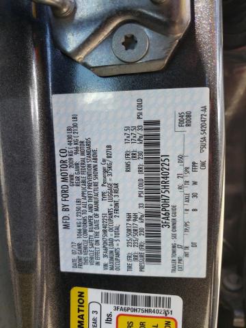 Photo 11 VIN: 3FA6P0H75HR402251 - FORD FUSION SE 