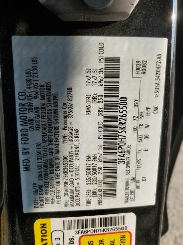 Photo 11 VIN: 3FA6P0H75KR265500 - FORD FUSION SE 