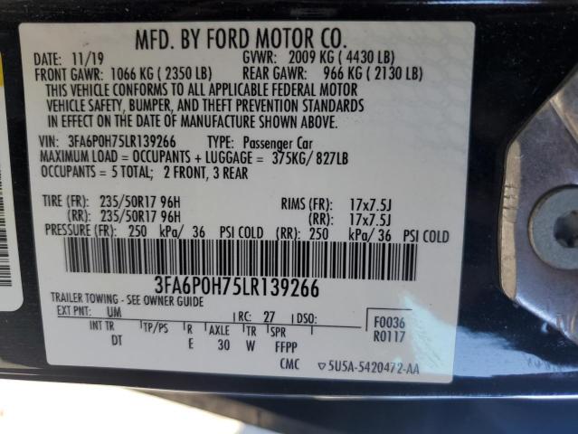 Photo 11 VIN: 3FA6P0H75LR139266 - FORD FUSION SE 