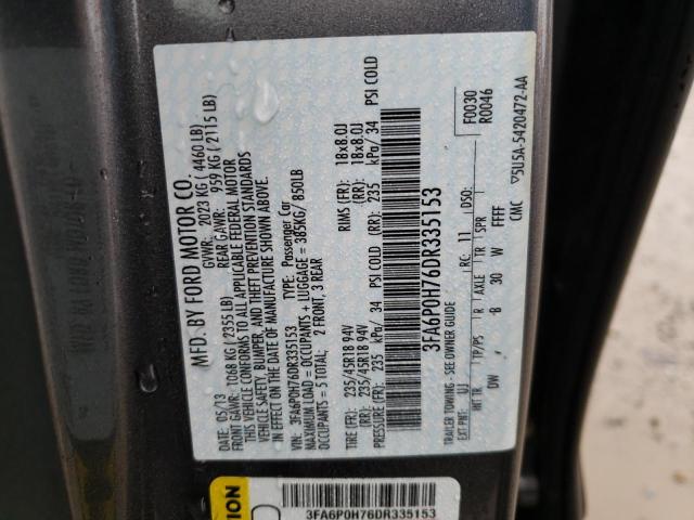 Photo 11 VIN: 3FA6P0H76DR335153 - FORD FUSION SE 