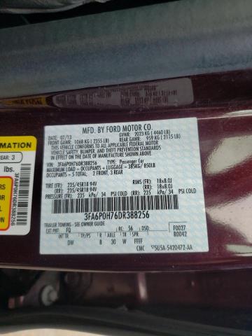 Photo 9 VIN: 3FA6P0H76DR388256 - FORD FUSION SE 