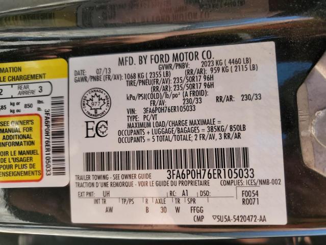 Photo 11 VIN: 3FA6P0H76ER105033 - FORD FUSION 