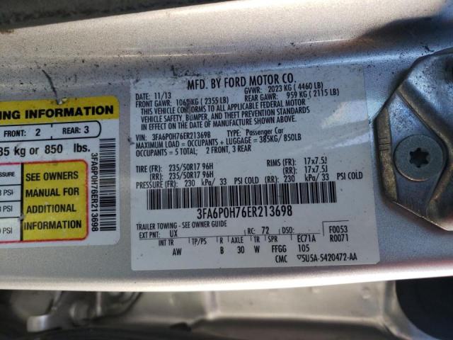 Photo 9 VIN: 3FA6P0H76ER213698 - FORD FUSION SE 