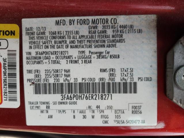 Photo 11 VIN: 3FA6P0H76ER218271 - FORD FUSION 