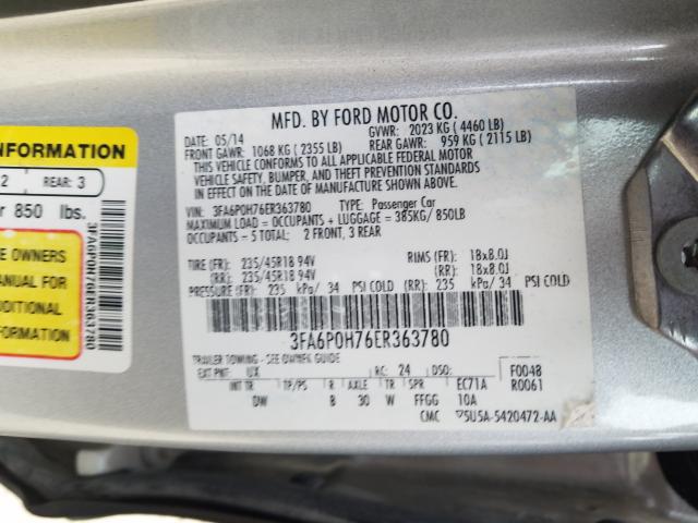 Photo 9 VIN: 3FA6P0H76ER363780 - FORD FUSION 