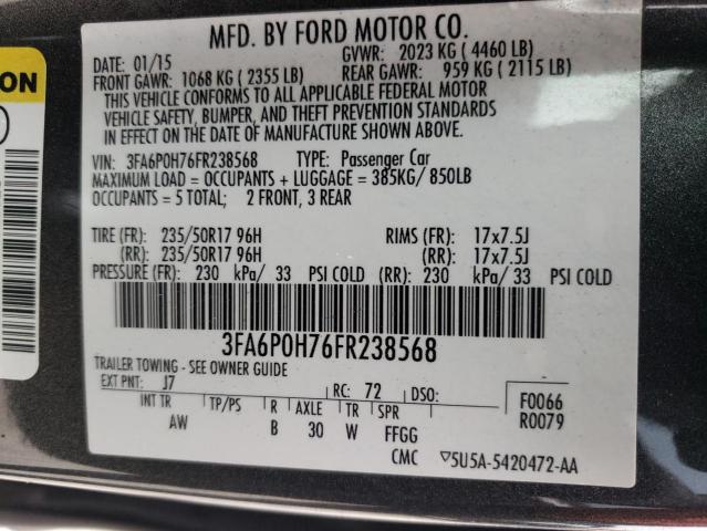 Photo 12 VIN: 3FA6P0H76FR238568 - FORD FUSION SE 