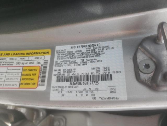 Photo 9 VIN: 3FA6P0H76GR177725 - FORD FUSION 