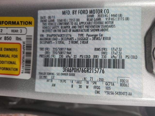 Photo 11 VIN: 3FA6P0H76GR215776 - FORD FUSION 